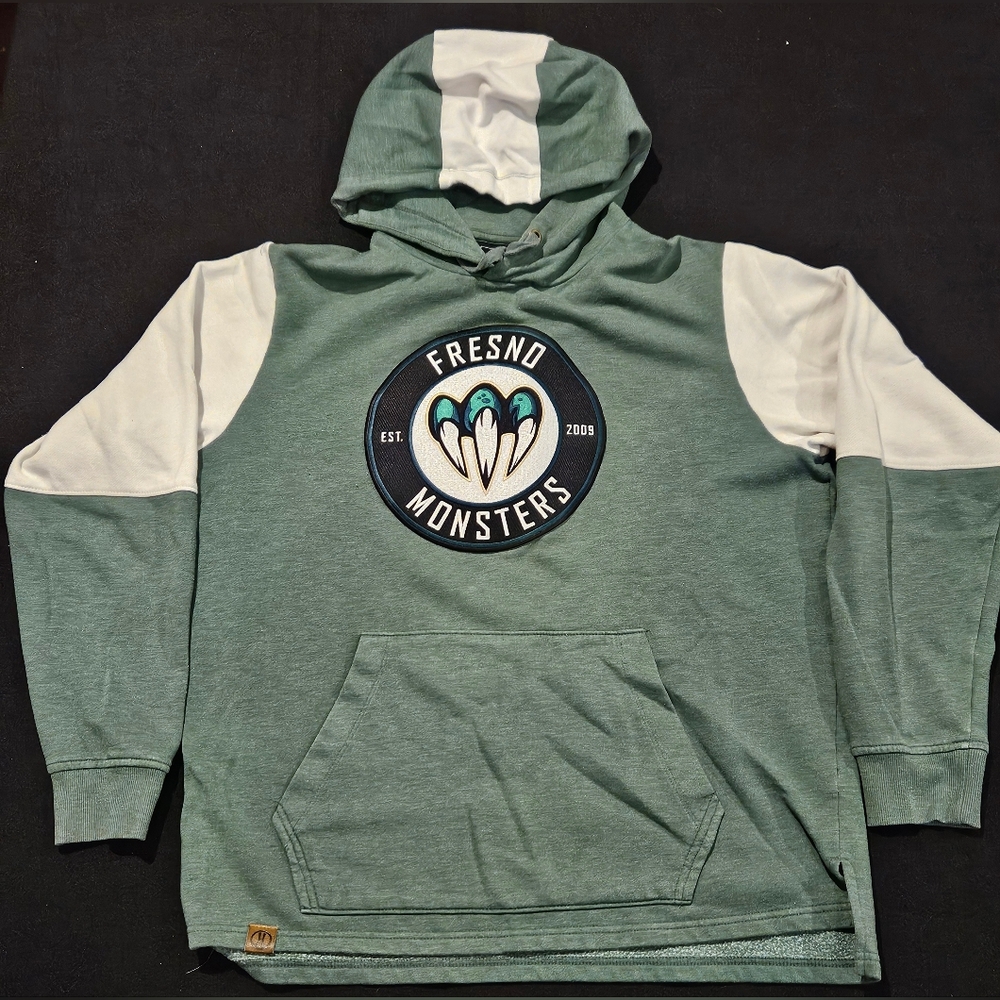 Fresno Monsters Mens Large Green And White Sweatshirt Vintage Sweatshirt